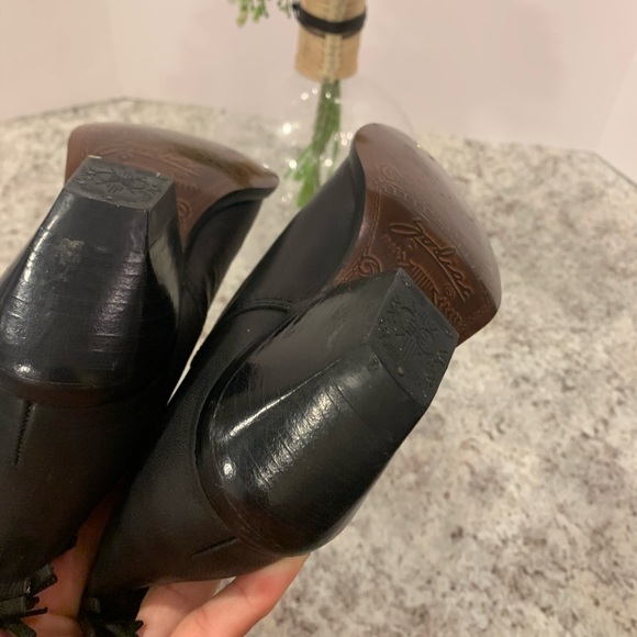 VINTAGE ZODIAC CARSON FRINGE LEATHER COWBOY BOOTS LADIES 6M WESTERN BLACK - Picture 11 of 13